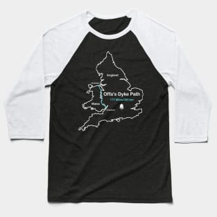 Route Map Design, Offa's Dyke Path Baseball T-Shirt